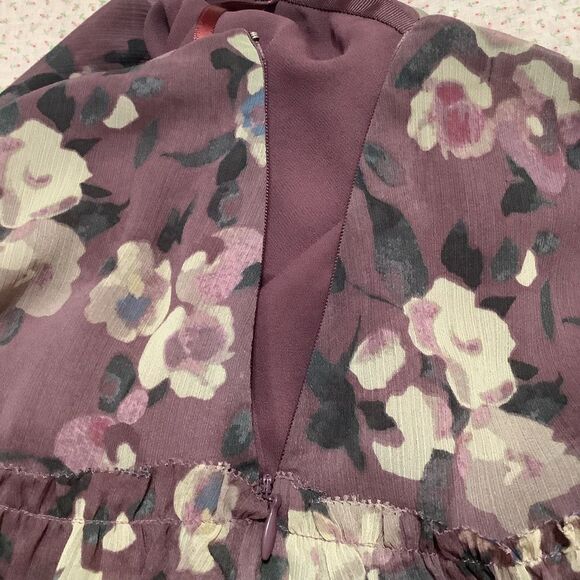 Purple Dark Feminine Romantic Whimsigoth Fairy Grunge Tiered Ruffle Mini Skirt 4 - Picture 7 of 15